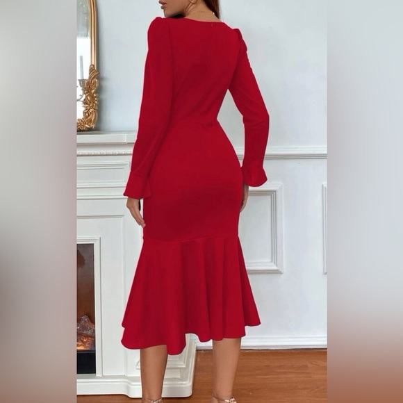 Red Mermaid Maxi Dress - Picture 3 of 3